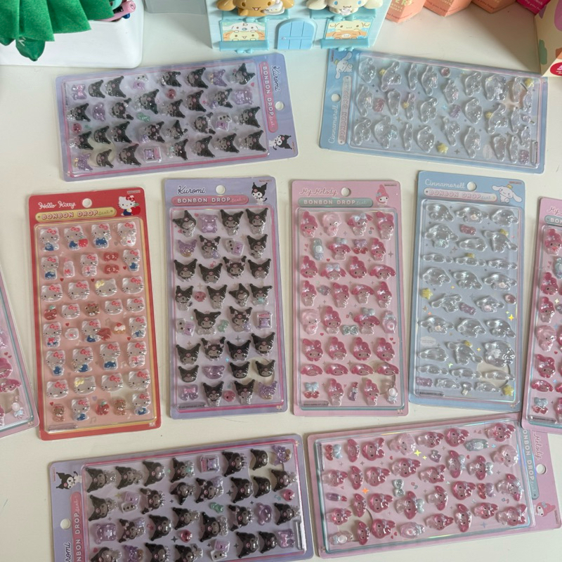 Sticker Sanrio Bonbon Drop สติ๊กเกอร์นูนแบบใส Sanrio ของแท้