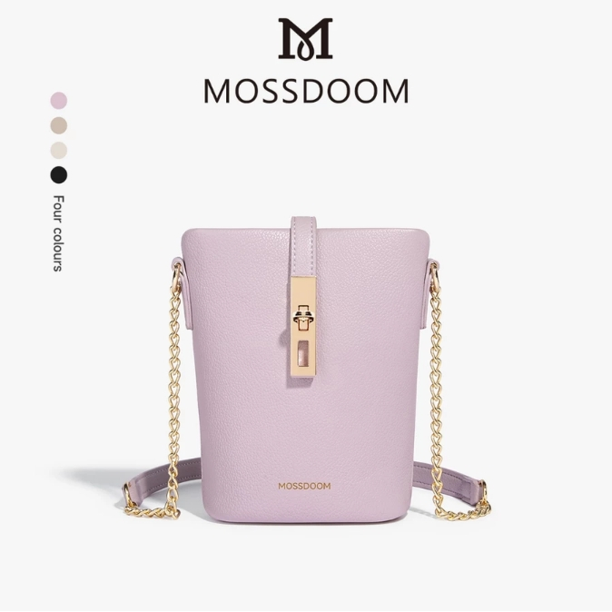 MOSSDOOM Elouise Bag กระเป๋าสะพายข้างทรงถังแฟชั่น งานโซ่