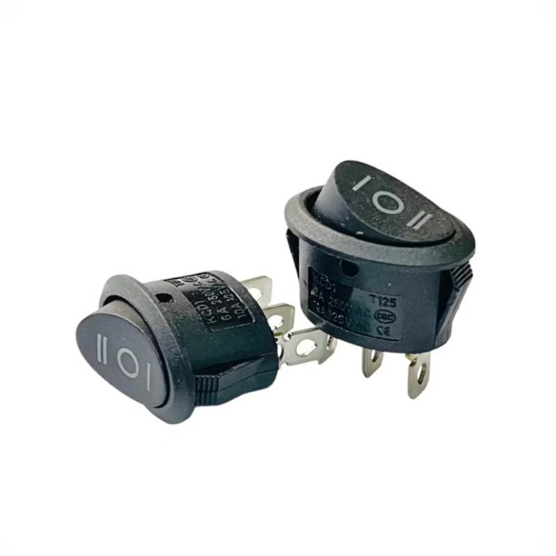 Switch KCD1 สวิตช์ปลั๊กไฟทรงวงรี 3 ขา ON OFF ON  6A-250vAC/ 10A-125vAC