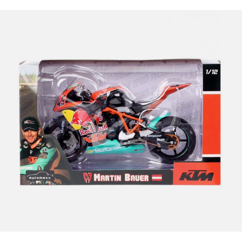 โมเดลรถ 1/12 KTM RC8R 1190 2011 #45 Martin Bauer [Red Bull][Automaxx]