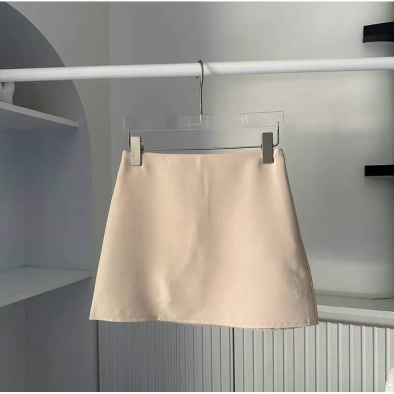 Belle skirt pants กระโปรงเอวสูงรอบตัว (มีกางเกงด้านใน)