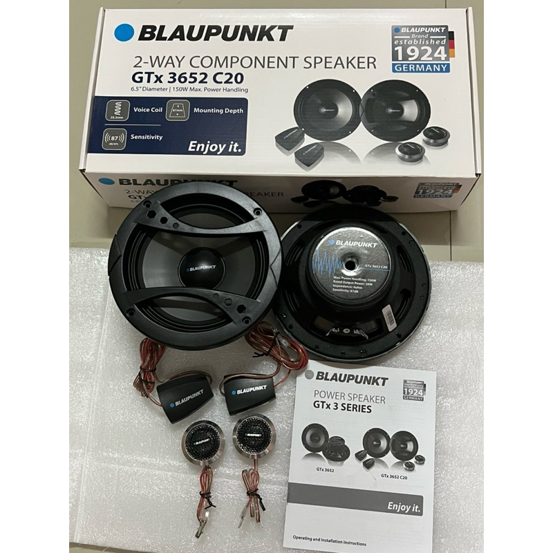 1895บาท 6.5“แยกชิ้น ยี่ห้อ Blaupunkt รุ่น GTX3652C20 ค่ายเยอรมันลำโพงติดรถยนต์
