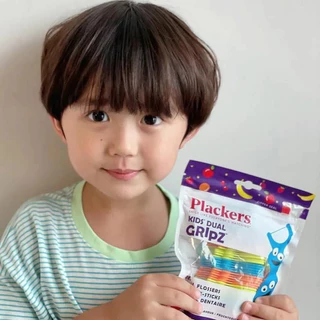 Plackers Flosser Kid's Dual Gripz 30 ct พลาคเกอร์ส ไหมขัดฟันแบบมีด้ามจับ สำหรับเด็ก