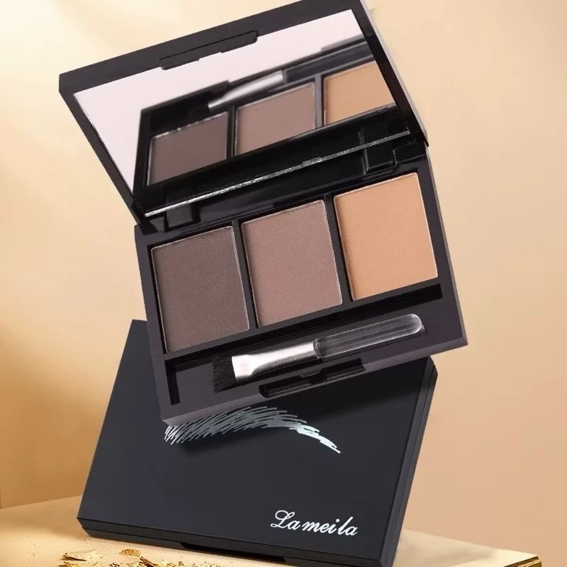 L470 Lameila ที่เขียนคิ้ว เนื้อฝุ่น พร้อมแปรงเขียนคิ้ว 3 สี เขียนง่าย กันน้ำ ตินทน