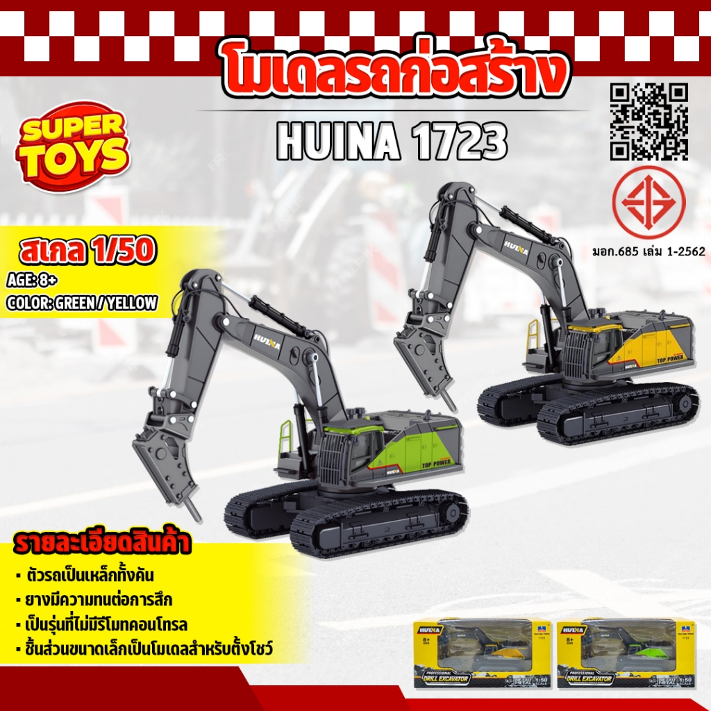 โมเดล หัวเจาะเหล็ก แม็คโครจำลอง 1723 Model ของสะสม บอดี้แข็ง 1/50