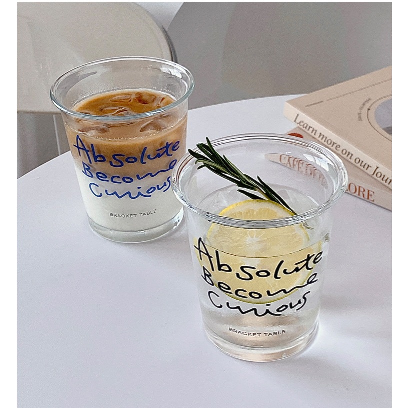 🍵พร้อมส่ง🍵 แก้วมัทฉะ ลาย Absolute Become Curious เนื้อแก้วหนาพิเศษ แก้วน้ำ ชาเขียว นม แก้วแม่ตุ๊ก