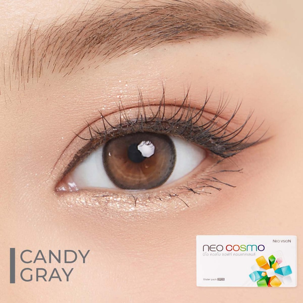 Candy Gray / คอนแทคเลนส์ Neo Cosmo สีเทาสไตล์เกาหลี มีขอบดำบางๆ ขนาดมินิ มีส่งด่วนใน กทม.