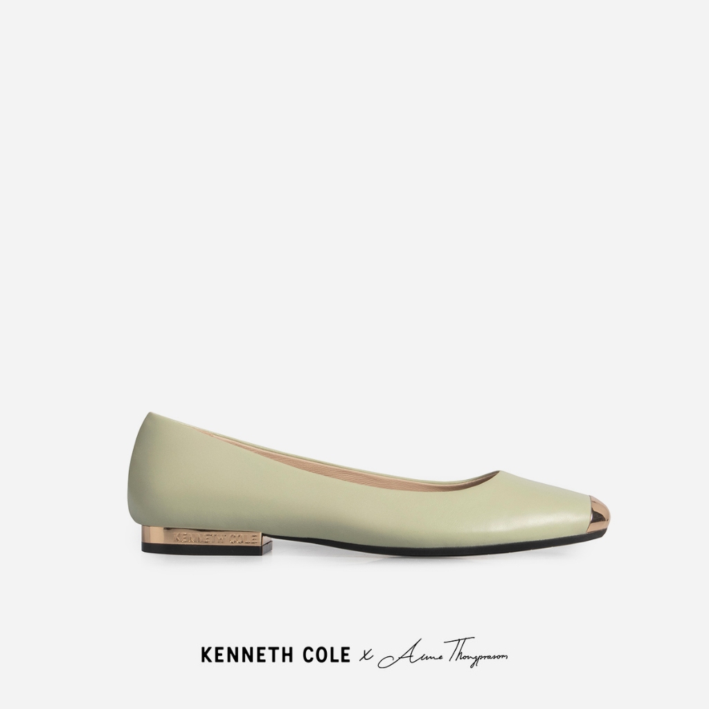 KENNETH COLE x ANNE THONGPRASOM รองเท้าส้นแบนผู้หญิงรุ่น ASTAIRE FLATS SAGE สีเขียวพาสเทล ( FLT - KF14077LE-300 )