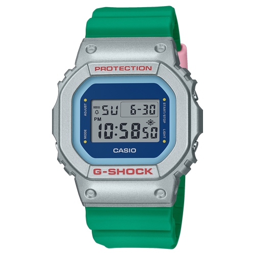 G-Shock นาฬิกาข้อมือผู้ชาย สายเรซิ่น สีเขียว รุ่น DW-5600,DW-5600EU,DW-5600EU-8A3