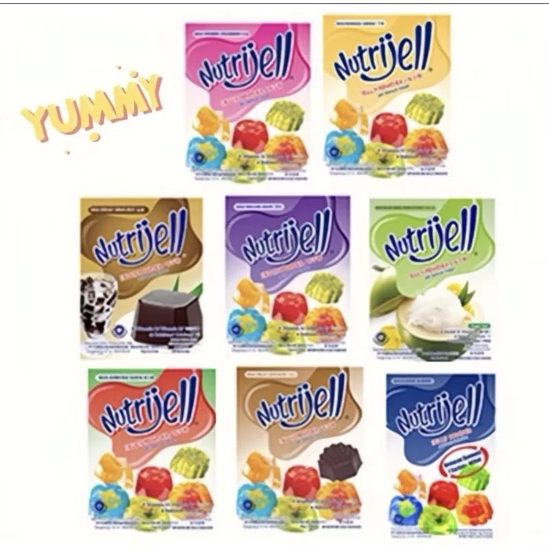 🔥พร้อมส่ง 🔥Nutrijell ผงวุ้นอินโด กลิ่นหอมอร่อย 🍓🍇🍋🟩🍋🍏🍉