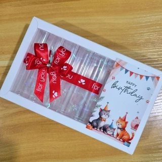 Birthday box กล่องของขวัญใส่เงิน 5 ช่อง พร้อมการ์ด