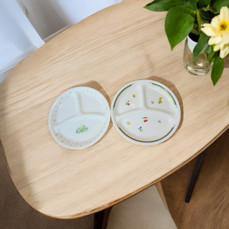 จานหลุมลายดอกไม้ ผลไม้ corelle