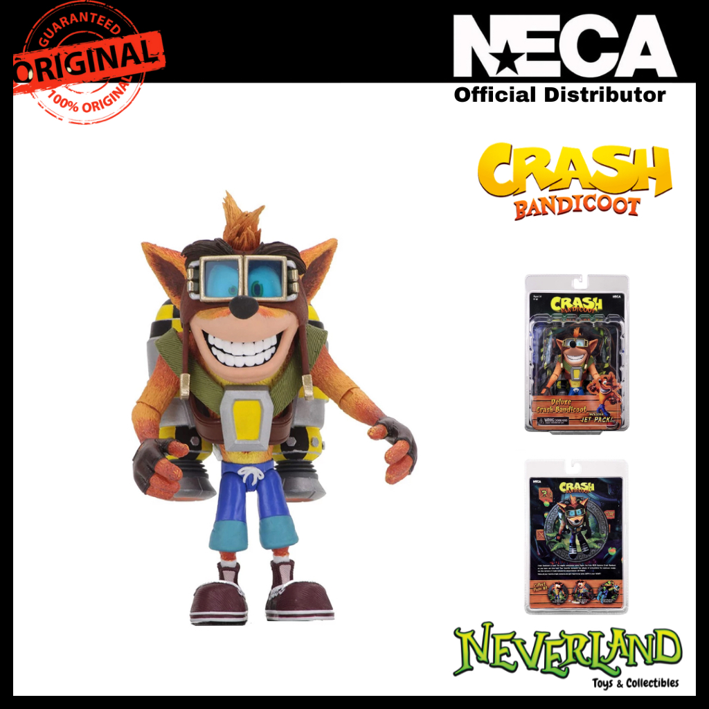 (NECA) Crash Bandicoot - 7" Scale Action Figure - Deluxe Crash with Jetpack