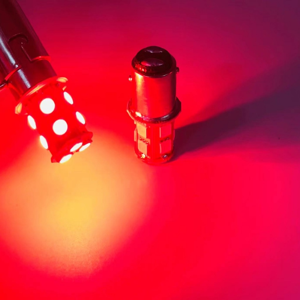 1ชิ้น /1คู่ กระพริบเร็ว สีแดง ไฟเบรค ไฟท้าย LED สําหรับติดรถยนต์ มอเตอร์ไซค์ 12V 1157 5050 13LED CAR