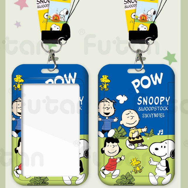 ที่ใส่การ์ดลายการ์ตูนสนูปปี้ แบบพวงกุญแจสายถัก หลากหลายลาย