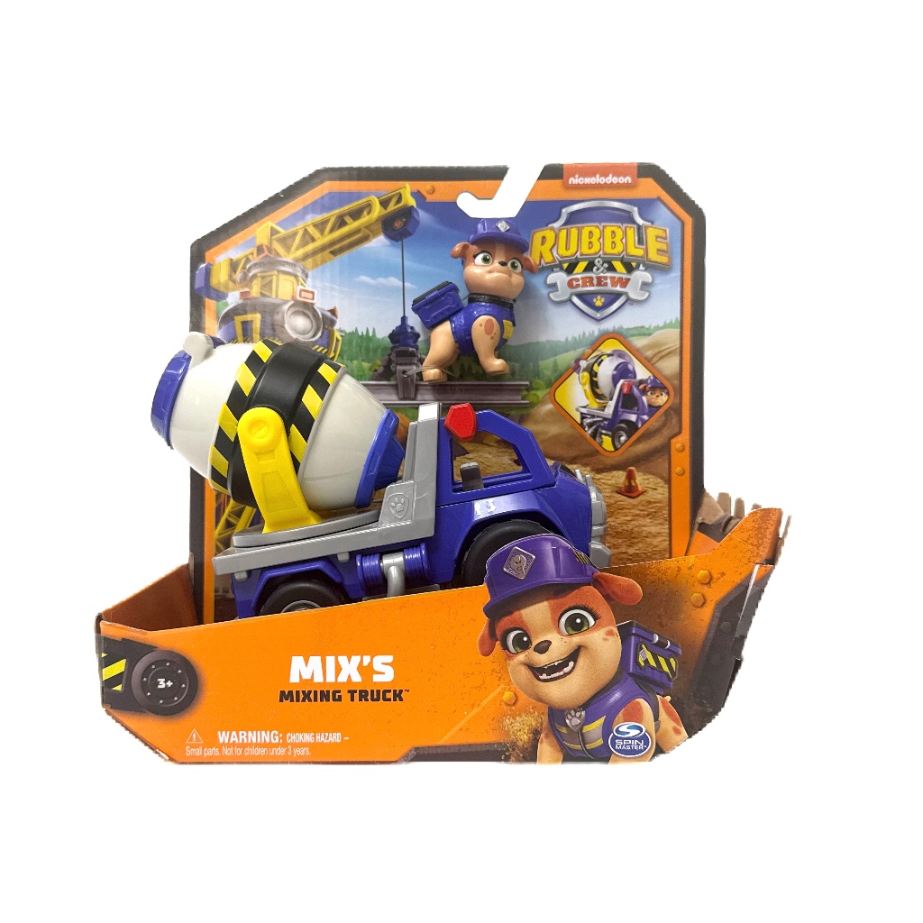 PAW PATROL Mix's Mixing Truck Core Vehicles Rubble & Crew