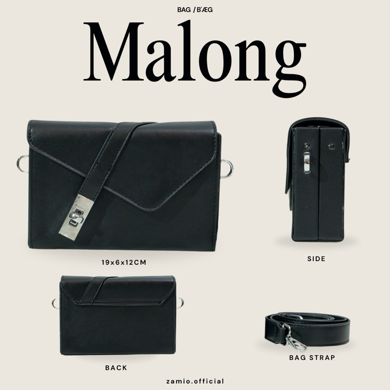 MALONG BAG กระเป๋าหนังสะพายข้างทรงกล่อง