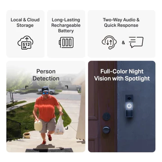 TP-Link (Tapo D210) Tapo Video Doorbell Camera กริ่งประตูอัจฉริยะ กล้อง 2K 3MP ภาพสีคมชัด IP65 สื่อสารได้ 2 ทาง