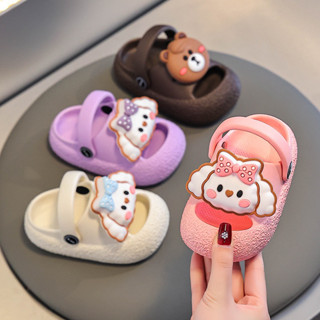 มาใหม่ รองเท้าเด็ก แต่งตุ๊กตาน่ารัก สีสันสดใส พื้นกันลื้น มี…