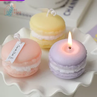 เทียนมาการองสุดน่ารัก สีพาสเทล หอมหวานสำหรับตกแต่งบ้าน เทียนหอม เทียนตกแต่ง