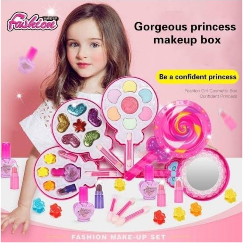 พร้อมส่ง 👉 ชุดของเล่น แต่งหน้า เครื่องสำอางเด็ก ปลอดภัยไร้สารพิษ **เลือกแบบ คละสี**