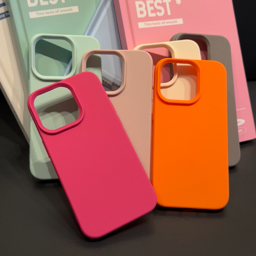 for เคสไอโฟน 13 iPhone 17 16 15 Pro Max เคสไอโฟน11 12 16 15 14 Plus XR XS Max 12 13 14 Pro 15 หนังเทียมลายกันกระแทกสีลู
