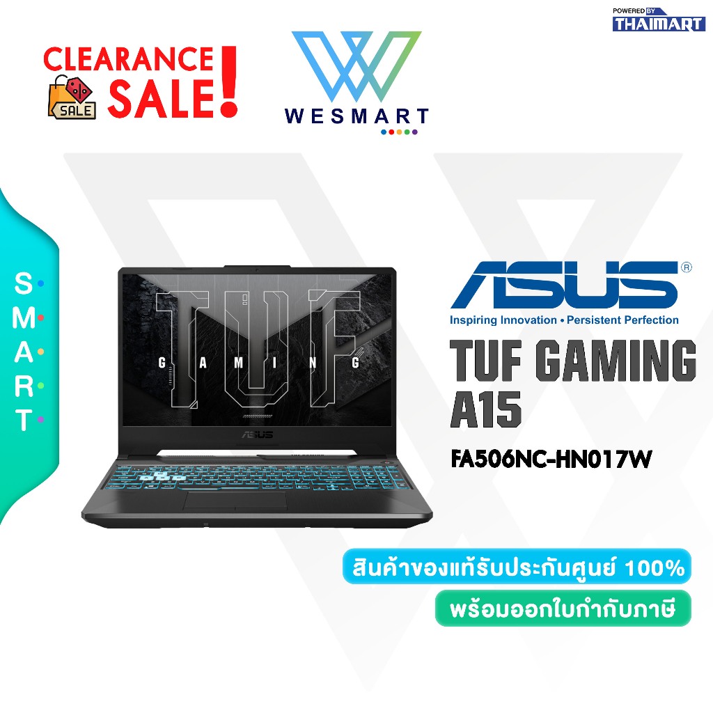 (Clearance) ASUS NOTEBOOK (โน้ตบุ๊คเกม) TUF GAMING A15 FA506NC-HN017W : Demo ตัวโชว์ / ประกันศูนย์ A