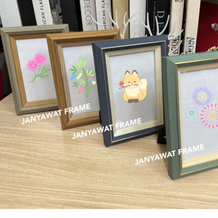 กรอบรูปสำหรับแต่งบ้าน ขนาด 3.5x5 นิ้ว,4x6 นิ้ว, 5x7 นิ้ว, 6x8 นิ้ว, A5 ,6x9 , B5(7x10 นิ้ว)+กระจก+ขาตั้ง+หูแขวนผนัง