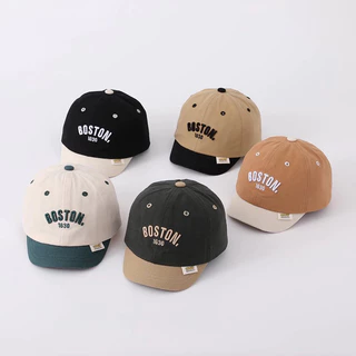 🧢พร้อมส่ง👲🏻หมวกแก็ปเด็ก Boston ปีกสั้น น่ารักมากๆ ทรงสวย มีสายปรับขนาด