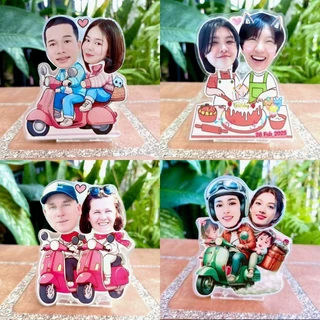 สแตนดี้อะคริลิคหัวดุ๊กดิ๊ก standy acrylicหัวดุ๊กดิ๊ก แบบคู่ แบบคนรัก ขนาดใหญ่ (เปลี่ยนรูป หรือ หัวได้ )