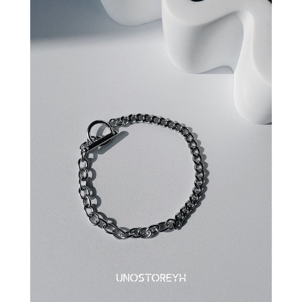 🔥Merge Chain⛓ ข้อมือสแตนเลส เมิร์จเชน ตัวล็อคOI UNO040