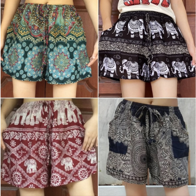 กางเกงขาสั้น กางเกงลายช้าง Elephant pants Thai pants Shorts - รูปที่ 6