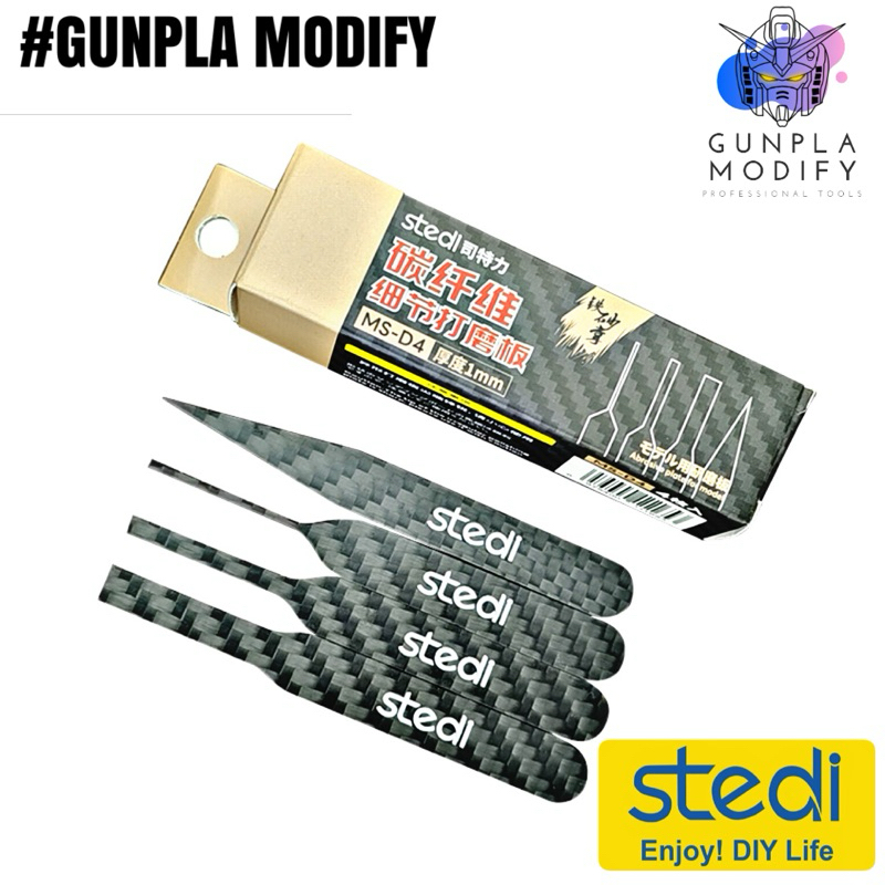 STEDI MS-D4 ชุดแผ่นคาร์บอนไฟเบอร์ยึดติดกระดาษทราย Carbon Fiber Detail Sanding Plate Set