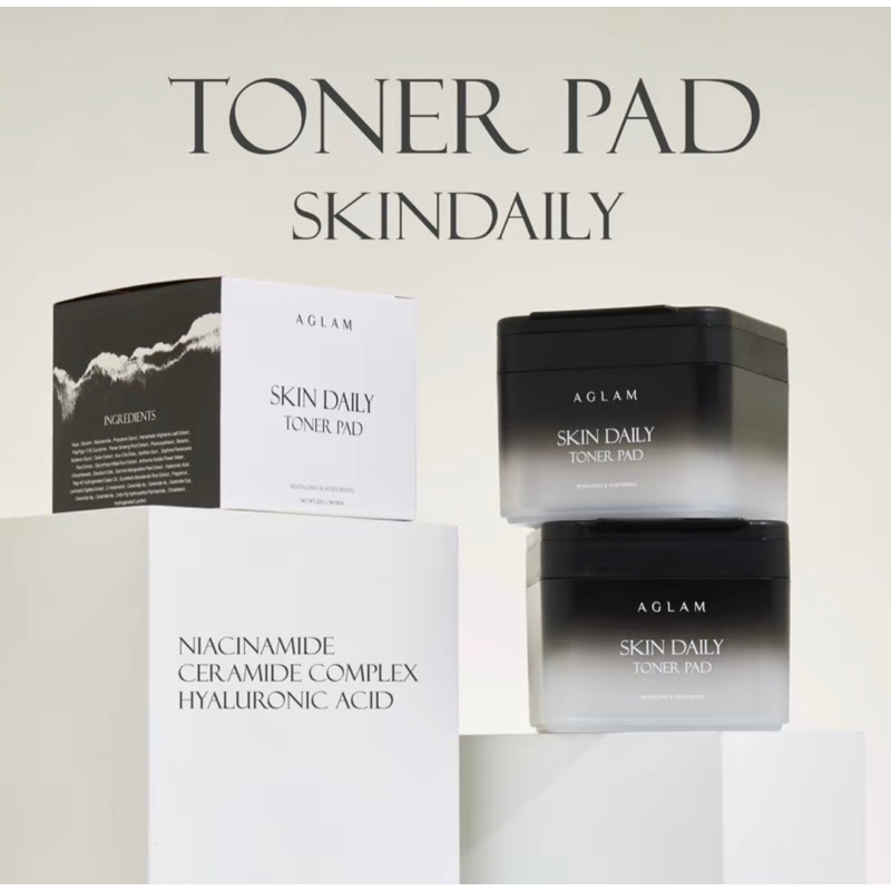 AGLAM TONER PAD SKIN DAILY - โทนเนอ ร์แพด สำหรับเช็ดและมาร์ก 1 กระปุก 50 แผ่น