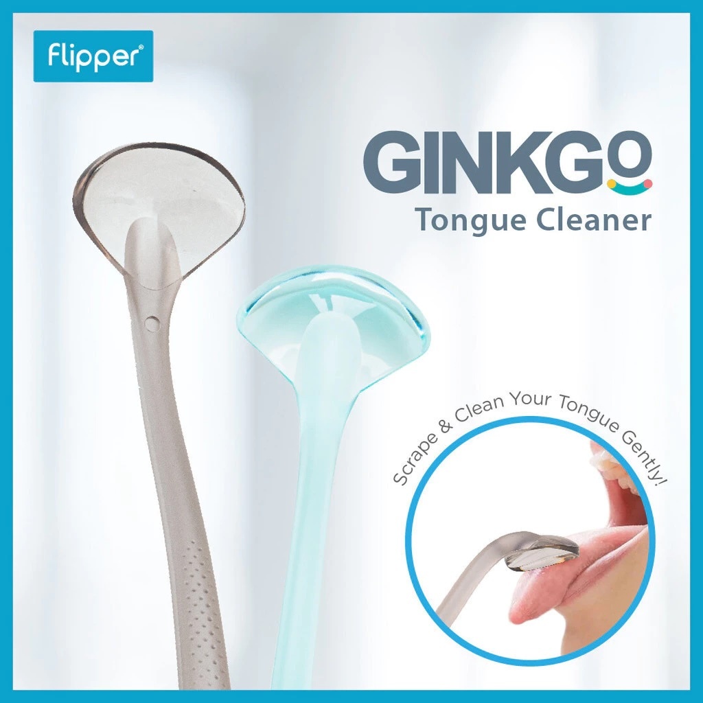 Flipper GINKGO | กิงค์โก ที่ขูดทำความสะอาดลิ้น | ทำความสะอาดแบคทีเรีย คราบเศษอาหารที่เกาะอยู่บนลิ้น