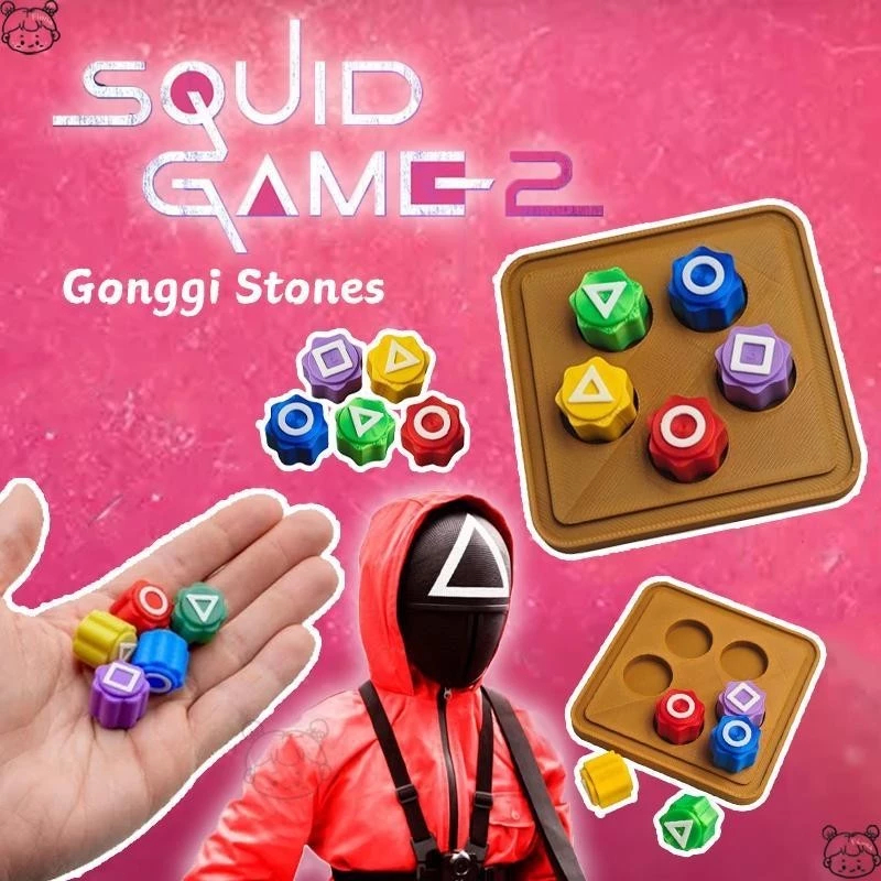 จัดส่งจากประเทศไทย หมากเก็บ Squid game หมากเก็บโกโกวา หมากเก็บเกาหลี 3D-พิมพ์ Gong Gi ของเล่น