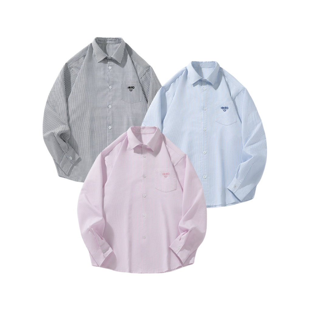 เสื้อเชิ้ตแขนยาวเกาหลีสีพื้นมินิมอล Korea Shirt Minimal Stye Premium