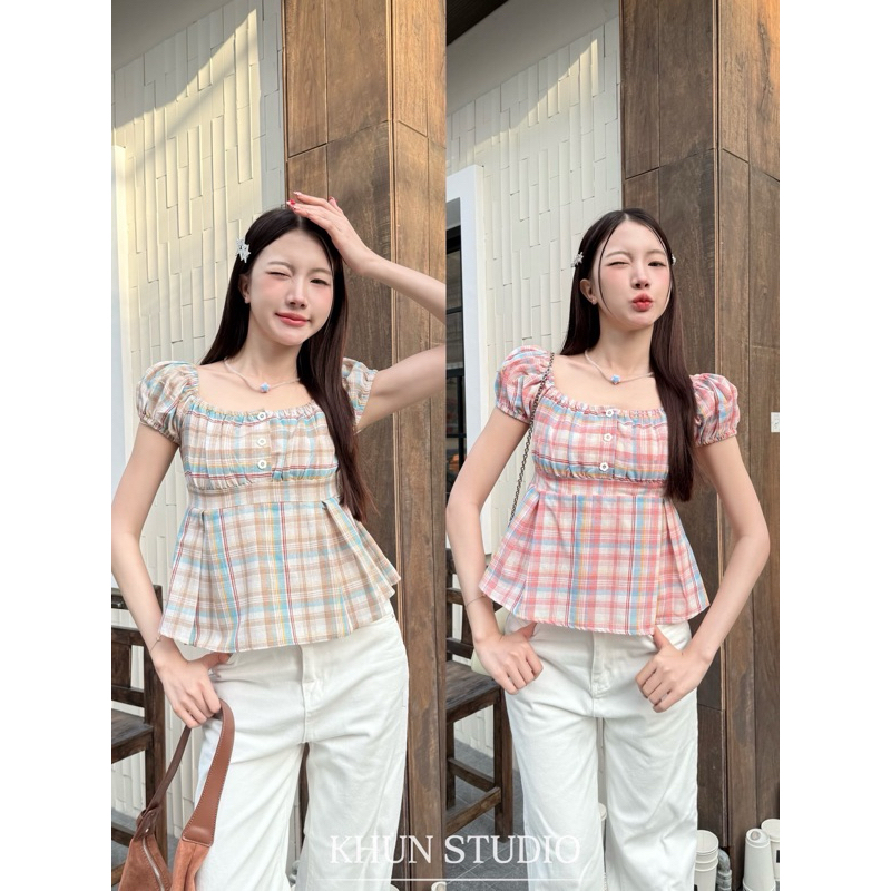 เสื้อแขนตุ๊กตา สม็อคหลัง มีโบว์ผูก -kn / VB0154 ราคา ถูกที่สุด ดีลบีเคเค แกลเลอรีภาพที่ 3