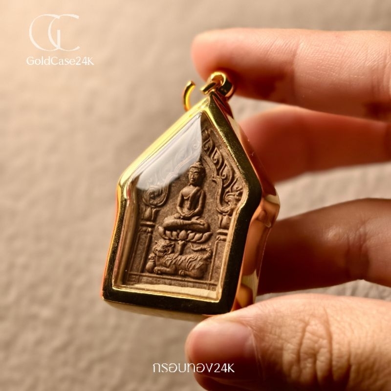 กรอบทองอิตาลี ทรงขุนแผน แบบเรียบขัดเงา Italy gold frame