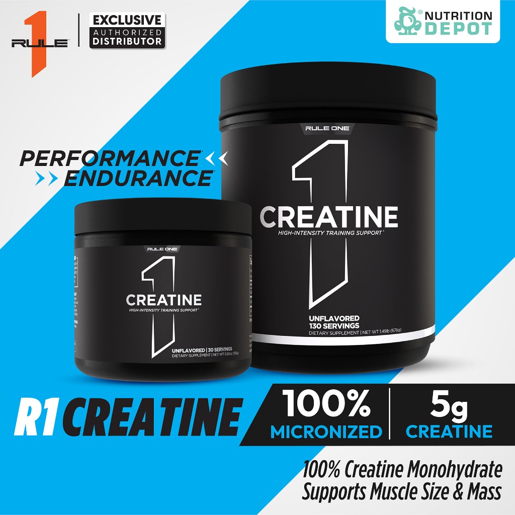 Rule1 Micronized Creatine - 30/130 Servings - กรดอะมิโนเพิ่มพลังให้กล้ามเนื้อ