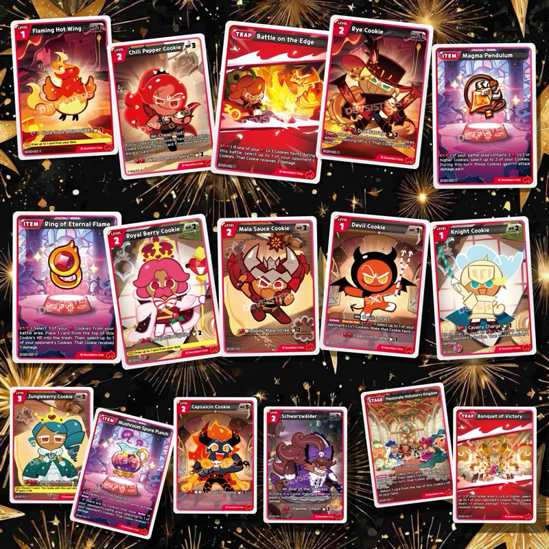 CookieRun ชุด Bs3-Bs4 ระดับ C,U สีแดง ( Eng Ver. )