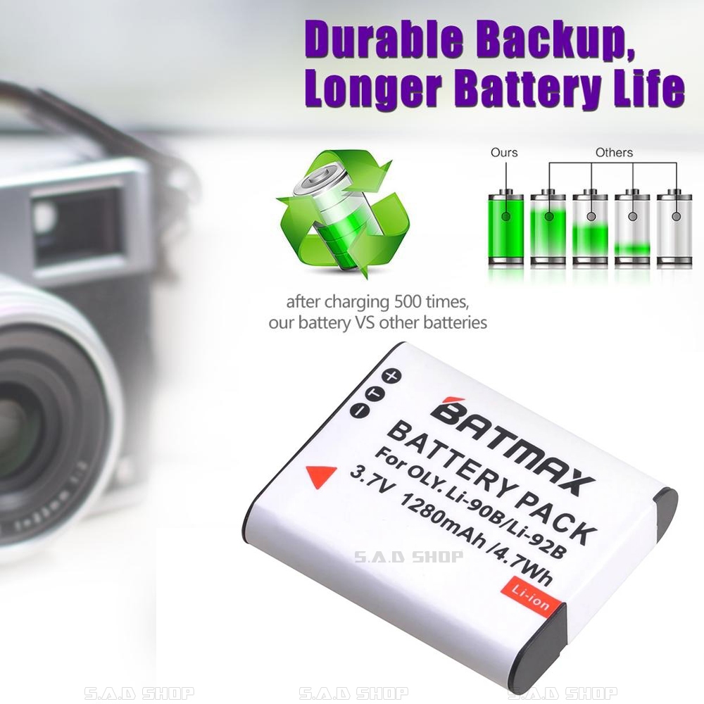 แบตเตอรี่ Olympus Li-90B Li-92B Ricoh DB-110 Battery li90b li92b เเบตกล้อง เเบต กล้อง GR3 GR3X GRIII