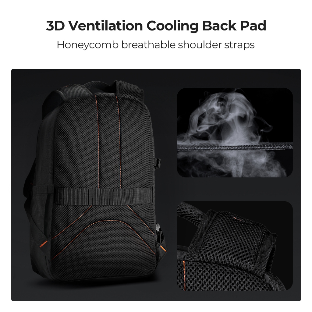 K&F CONCEPT Camera Backpack Black Waterproof Can Hold 15.6-inch LaptopPhotographyBackpackCapacity18L