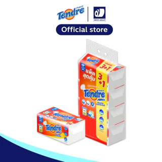 (ยกลัง 12 แพ็ค) เทนเดอร์ กระดาษอเนกประสงค์แบบแผ่น 94 แผ่น แพ็ค 4 ห่อ Tendre Multipupose Interfold 94 Sheets