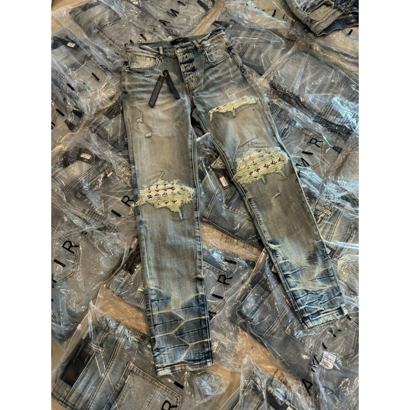 กางเกง Amiri เข่าขาวลาย6003