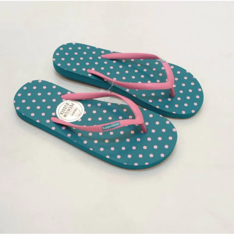 รองเท้าแตะลายจุด Hippo Bloo สีมิ้นท์ตัดชมพูโทนสีสดใส 12 สี รองเท้าอยู่บ้าน sandals ฮิปโป บลู