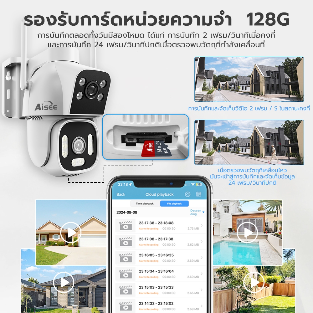 กล้องวงจรปิดโซล่าเซลล์ ใส่ซิม 4G กล้องวงจรปิด 4K ใช้พลังงานแสงอาทิตย์ ค่าไฟ0บาท กลางแจ้ง PTZ กันน้ำ IP67 รูปที่ 7