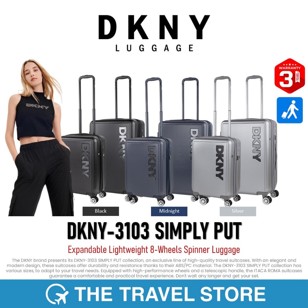 DKNY-3103 SIMPLY PUT Expandable Lightweight 8-Wheels Spinner Luggage (S, L) กระเป๋าเดินทางล้อลาก