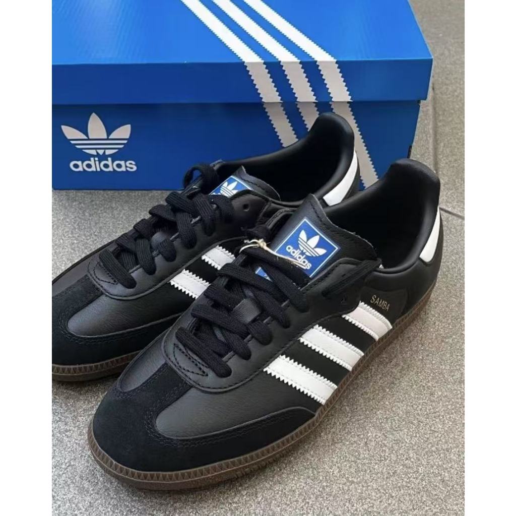🔥ของแท้ 100 %🔥 Adidas Samba OG White/Black Shoes นเทจสวมทน อาดิดาส รองเท้าผ้าใบ รองเท้าคู่รักสำหรับชายและหญิง