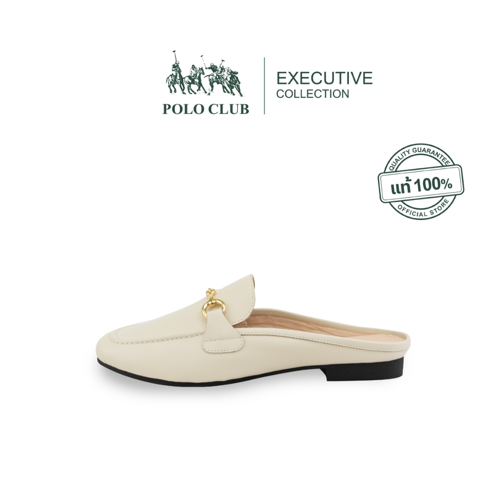 POLO CLUB รองเท้าคัทชู รุ่น P1928 สีเบจ | รองเท้าเปิดส้นผู้หญิง